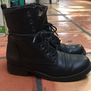 Black combat boots